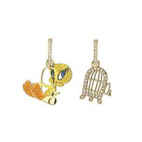 Swarovski Looney Tunes Kanarėlių Auskarai Moteriški auskarai Auksiniai 5487637 Gold Plated,F