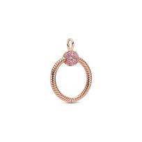 Pandora Moments Rose Gold Pavé Set O Ring Small Unisex Jewelry 389097C01 Gold