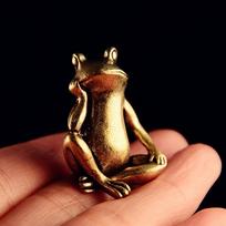 Žalvarinė Varlės Statulėlė Antikinis Zen Stalo Dekoras Laimės Feng Shui Ornamentas Figūrėlė Meditacijai Dovana Streso Mažinimo Dekoras