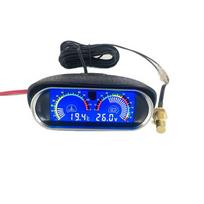 Automobilio Sunkvežimio 2 viename LCD matuoklis Vandens temperatūros matuoklis + Voltmeteris Su 1/8 NPT temperatūros jutikliu Vandens temperatūros matuoklis Automobiliams 12V/24V black