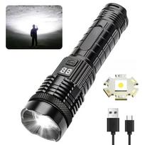 10000LM itin stiprus žibintuvėlis baltas lazerinis LED + COB lauko ypač ilgo nuotolio itin ryškus lazerinis žibintuvėlis, išvaržos lempa White laser flashlight
