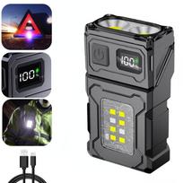 Mini EDC pakabuko šviesa, USB įkraunamas magnetinis žibintuvėlis, daugiafunkcinis UV aptikimo žibintuvėlis, lauko nešiojama darbo lemputė A-1PC