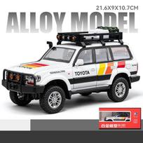 1/24 Toyota Land Cruiser LC80 Advanture Kempingo Visureigis Žaislinis Automobilis Metalinis Lietas Lydinys Miniatiūrinis Modelis Kolekcijai Dovana Berniukui Vaikams balta