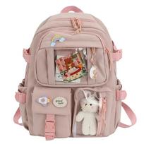 Kawaii Estetinis Moteriškas Kuprinė Mokyklinė Kuprinė Paaugliams Mergaitėms Japoniška Korėjietiška Kuprinė Studentų Kuprinės Mielas Mokyklinis Kuprinė Mochila rožinė