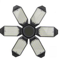 LED garažo šviestuvas, 24000LM 6500K, 8+1 deformuojama panelė, E27 lempos galvutė, puikiai tinka rūsiams, studijoms ir sandėliams 45w 6-leaf