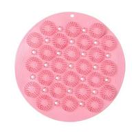 Silicone Bath Brush & Wall-Mounted Back Scrubber Single Pack rožinė