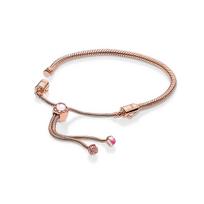 Pandora Manman Persikų Žiedų Serijos Apyrankė Moteriška Apyrankė Rožinė B801396-2 Box white