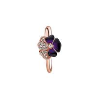 Pandora Shine Gilios violetinės našlaitės gėlės žiedas Moteriški žiedai 180764C01 54