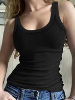 2000s y2k Harajuku New Model Ribbed Tank Streetwear Trendy personality Clothes Year round clothing Unisex Comfortable Short soft L