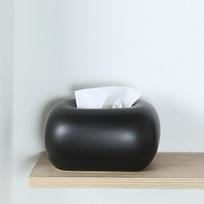 Modernus minimalistinis juodai baltas keraminis servetėlių dėžutės papuošalas - Stilingas dekoratyvinis servetėlių laikiklis su elegantišku dizainu svetainei juoda