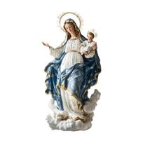 G6-Mergelės Marijos Statulėlė Kalėdinė Scena Dekoratyvinis Ornamentas su Kūdikėliu Jėzumi Darbalaukio Ekranas šviesiai pilka spalva