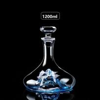 Kūrybingas raudonojo vyno dekanteris Mėlynas ledkalnio kalnas Rankų darbo krištolo stiklas Raudonojo vyno carafe Elegantiškas stiklinis butelis Tobulos dovanos