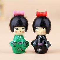 6PCS Mixed Colorful Japanese Kimono Girl Keychain Plastic Cartoon Doll Hand Toy Accessories 1