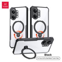 XUNDD Dėl Xiaomi Poco X8 Pro Max/Redmi Turbo 5 Max dėklas Prabangus korpusas Oro pagalvės Smūgiams atsparus Apsauginis dėklas Su besisukančiu magnetiniu laikikliu Stovu For Poco X8 Pro Max juoda