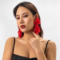 Colorful Tassel Floral Single Ear Cuff - Elf Flower Design