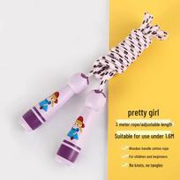 Kids' Cartoon Wooden Jump Rope for Beginners and Students – Cotton Rope for Kindergarten to Junior High