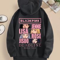 BlackPink gobtuvai, Born Pink gobtuvai, Kpop gerbėjų gobtuvai, Kpop aksesuarų gobtuvai, Blackpink pasaulinio turinio gobtuvai 4XL juoda