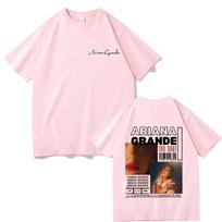Singer Ariana Grande Yes and Music Album Double Sided Print T-shirt Men Women Fashion Oversized Tshirt Male Casual Cotton Tees 4XL