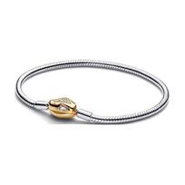 Pandora gyvatės galvos deimantų dizaino 925 sidabro apyrankė Moteriška apyrankė Auksinė 563683C01 Box,18 gray