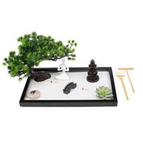 Mini Zen sodo rinkinys Meditacija ir atsipalaidavimas Stalo smėlio menas Patvarus dizainas Namų dekoro elementai Festivalio dovanos 32X20X2CM