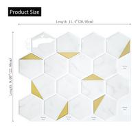 Hexogan Wall Tiles Peel and Stick Tile Stickers Waterproof Vinyl Wallpaper for Kitchens Balconies Sinks Bathrooms Restaurants 1sheet
