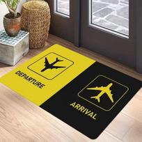 Aviacijos tema kilimėlis - Oro uosto ženklas Lėktuvo piktograma Išvykimas Atvykimas Eismas Pilotas Dovana Dekoratyvinis Namų Puošybos Kilimas 50X80cm