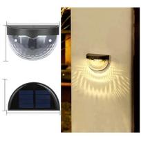 8 vnt Saulės pusiau apvalios sieninės lempos tvoros kraštovaizdžio lauko vandeniui atsparios terasos dekoravimo poveržlės šviesos naktiniai žibintai terasos sodui Warm Light-1pcs