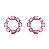 Swarovski Millenia Dideli apvalūs auskarai aštuonkampio pjovimo dirbtinio kristalo rožiniai moteriški auskarai 5614296 Shopping Bag,Pink,F