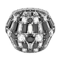 Swarovski Hyperbola Mišrios briaunos Kubinis Cirkonis Rodžiu Padengtas Vandeniui Atsparus Žiedas Unisex žiedai Juodas 9009656153222 Box (Random Color)