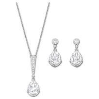 Swarovski Brand Logo Set Rhodium Plated Necklace Women necklace Silver 5062148 Box+Shopping Bag (Random Color)