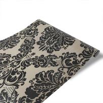 Vinyl Damask Wall Cover Peel And Stick Wall Cover Black Floral Self Adhesive Wall Cover For Bedroom Livingroom Home Wall Decoration 1mx45cm