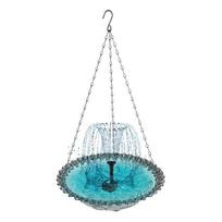Solar Cascade Bird Bath Fountain Hanging Bird Bath Solar-Powered Fountain Outdoor Birdbath Attracts Wild Birds violetinė