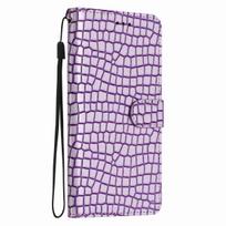 Crocodile Fashion Phone Case for Samsung Series.Galaxy A12 A15 A17 A26 S20 S21 S22 S23 S24 S25...,Faux Leather Wallet with Card Slots & Shockproof Samsung Galaxy A16 violetinė