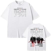 Bon Jovi Grunge Grupė Forever TOUR 2026 Marškinėliai Vasariniai Atsitiktiniai T-shirt 100% Medvilnė Patogūs Aukštos Kokybės Grafiniai 100% Medvilnės Viršutiniai Drabužiai 4XL