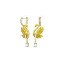 Swarovski Iconic Swan serijos Ašaros formos gulbės auskarai Moteriški auskarai Auksiniai 5647543 Box (Random Color)