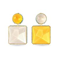 Swarovski Orbita asimetriški vandens lašo formos ausų segtukai moterims, geltoni ausų segtukai 5600522 Box (Random Color)