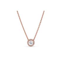 Pandora Klasikinė Elegantiška 925 Sidabro Grandinėlė Karoliai Moterims Karoliai Rožinio Aukso 386240CZ Box
