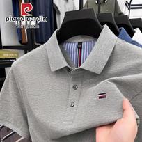 Pierre Cardin vyriški medvilniniai polo marškinėliai su siuvinėjimu 4XL šviesiai pilka spalva