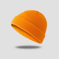 Wang Jiaer-Style Unisex Hip Hop Knitted Beanie - Trendy Melon-Shaped Warm Wool Hat 54-56cm ryškiai geltona spalva