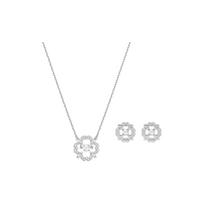 Swarovski Sparkling Dance Gėlės Širdies Klasikinis Moteriškas Auskarų Rinkinys Imituoto Krištolo Vėrinys Moteriški auskarai, vėrinys 5397867 Box+Shopping Bag