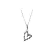 Pandora širdies pakabukas su kubiniu cirkoniu Unisex karoliai Sidabriniai 398688C01-50 Box,Silver