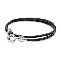 Pandora Madingas pintas odinis 925 sidabro apyrankė Unisex apyrankės 597194CBK Box,35