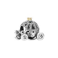Pandora Disney Pelenės Moliūgo Vežimo Pakabukas Moteriškas pakabukas 791573CZ Box,Gold/Silver
