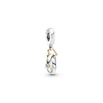Pandora dviejų spalvų vestuvinis žiedas, pakabukas, unisex papuošalai 799319C01 925 Sterling Silver
