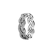 Pandora Woven Structure Sterling Silver Ring Women rings 190913CZ Box,50