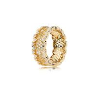 Pandora Shine Medaus koriai Nėrinių žiedas Moteriški žiedai Auksinis 167100CZ 50