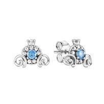 Pandora Disney Pelenės Moliūgo Vežimo Auskarai Stud Moteriški Auskarai Mėlyni 299193C01 Box,Blue