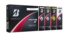 BRIDGESTONE TOUR B X Golf Balls 2024 Pack 3 Pearl 3 3 B4MXJ Model, 12-Ball Multi-Color (3 White, White, Yellow, Corporate) įvairiaspalvis