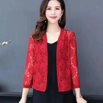Lace Shawl Cardigan Lightweight Breathable Sunscreen Jacket with Matching Skirt and Top 2XL (for 55-60 kg) black