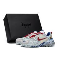 Nike V2K Run Atsparūs trinčiai Kvėpuojantys žemi Bėgimo bateliai Moteriški Mėlyni HF5724-061(Team80-S-BOX) 38.5